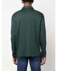 Мужской темно-зеленый свитер с воротником поло с вышивкой от Michael Kors