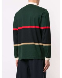 Мужской темно-зеленый свитер с воротником поло с принтом от Kent & Curwen