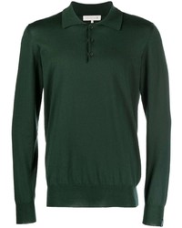 Мужской темно-зеленый свитер с воротником поло с украшением от MACKINTOSH