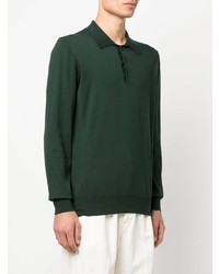 Мужской темно-зеленый свитер с воротником поло с украшением от MACKINTOSH
