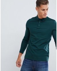 Мужской темно-зеленый свитер с воротником поло от ASOS DESIGN