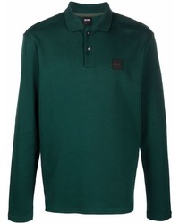 Мужской темно-зеленый свитер с воротником поло от BOSS HUGO BOSS