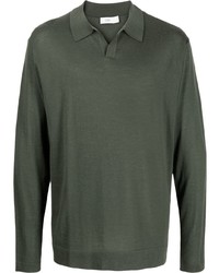 Мужской темно-зеленый свитер с воротником поло от Closed