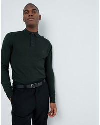 Мужской темно-зеленый свитер с воротником поло от French Connection