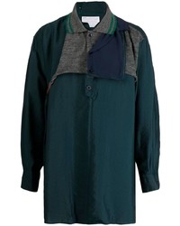 Мужской темно-зеленый свитер с воротником поло от Kolor