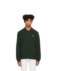 Мужской темно-зеленый свитер с воротником поло от Lacoste