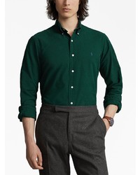 Мужской темно-зеленый свитер с воротником поло от Polo Ralph Lauren