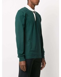 Мужской темно-зеленый свитер с воротником поло от Ron Dorff