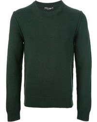 Темно-зеленый свитер с круглым вырезом
