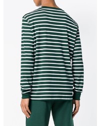 Мужской темно-зеленый свитер с круглым вырезом в горизонтальную полоску от Polo Ralph Lauren