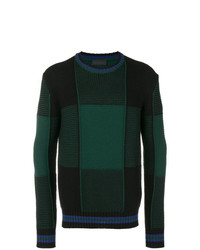 Мужской темно-зеленый свитер с круглым вырезом в клетку от Diesel Black Gold