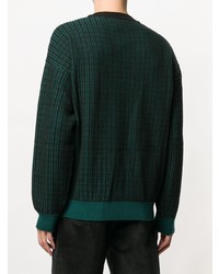 Мужской темно-зеленый свитер с круглым вырезом с принтом от Kenzo