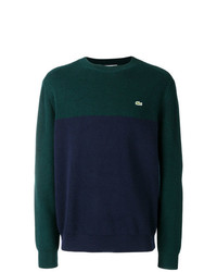 Мужской темно-зеленый свитер с круглым вырезом с принтом от Lacoste