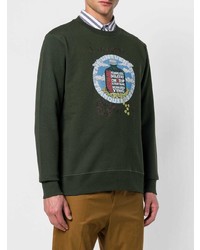 Мужской темно-зеленый свитер с круглым вырезом с принтом от Vivienne Westwood MAN