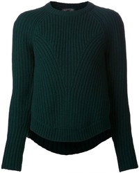 Женский темно-зеленый свитер с круглым вырезом от Alexander McQueen