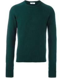Мужской темно-зеленый свитер с круглым вырезом от AMI Alexandre Mattiussi