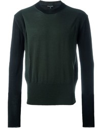 Мужской темно-зеленый свитер с круглым вырезом от Ann Demeulemeester