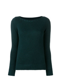 Женский темно-зеленый свитер с круглым вырезом от Aragona