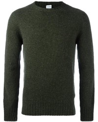 Мужской темно-зеленый свитер с круглым вырезом от Aspesi