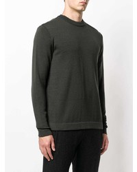 Мужской темно-зеленый свитер с круглым вырезом от Stephan Schneider