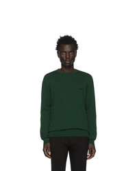 Мужской темно-зеленый свитер с круглым вырезом от BOSS