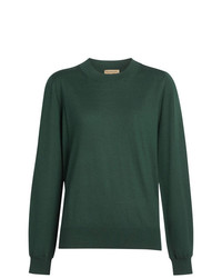 Женский темно-зеленый свитер с круглым вырезом от Burberry