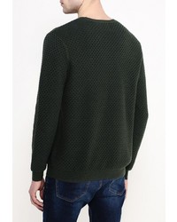 Мужской темно-зеленый свитер с круглым вырезом от Burton Menswear London
