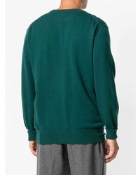 Мужской темно-зеленый свитер с круглым вырезом от N.Peal