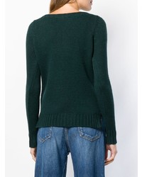 Женский темно-зеленый свитер с круглым вырезом от Aragona