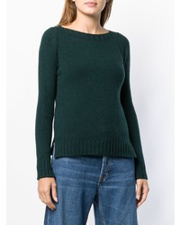 Женский темно-зеленый свитер с круглым вырезом от Aragona