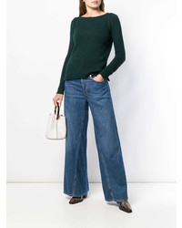 Женский темно-зеленый свитер с круглым вырезом от Aragona