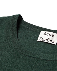 Мужской темно-зеленый свитер с круглым вырезом от Acne Studios