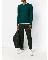 Мужской темно-зеленый свитер с круглым вырезом от Drumohr