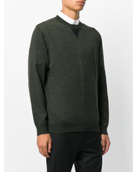 Мужской темно-зеленый свитер с круглым вырезом от Lanvin