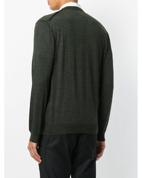 Мужской темно-зеленый свитер с круглым вырезом от Lanvin