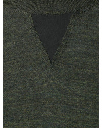 Мужской темно-зеленый свитер с круглым вырезом от Lanvin