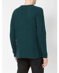 Мужской темно-зеленый свитер с круглым вырезом от Roberto Collina