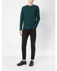Мужской темно-зеленый свитер с круглым вырезом от Roberto Collina