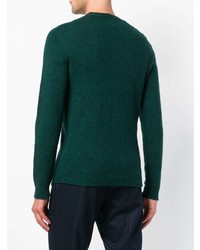 Мужской темно-зеленый свитер с круглым вырезом от Roberto Collina