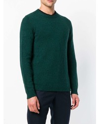 Мужской темно-зеленый свитер с круглым вырезом от Roberto Collina