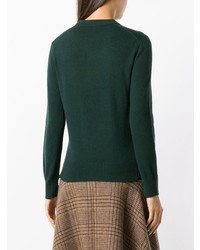 Женский темно-зеленый свитер с круглым вырезом от Joseph