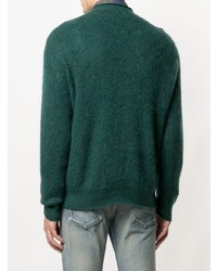 Мужской темно-зеленый свитер с круглым вырезом от John Elliott