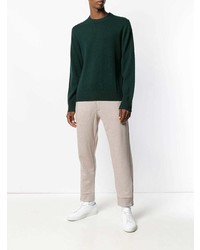 Мужской темно-зеленый свитер с круглым вырезом от Joseph