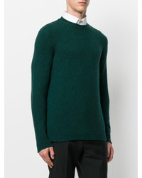 Мужской темно-зеленый свитер с круглым вырезом от Roberto Collina