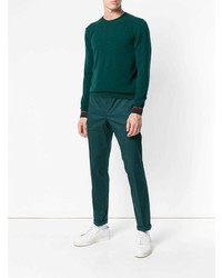 Мужской темно-зеленый свитер с круглым вырезом от Etro
