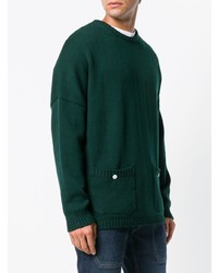 Мужской темно-зеленый свитер с круглым вырезом от Corelate