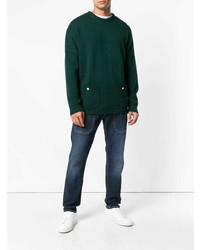 Мужской темно-зеленый свитер с круглым вырезом от Corelate