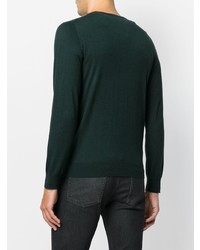 Мужской темно-зеленый свитер с круглым вырезом от Laneus