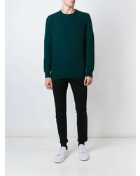 Мужской темно-зеленый свитер с круглым вырезом от Drumohr