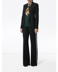 Женский темно-зеленый свитер с круглым вырезом от Burberry